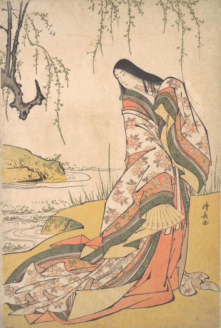 康庄：一位宫廷女士，约1790年。 作者 永永鸟居