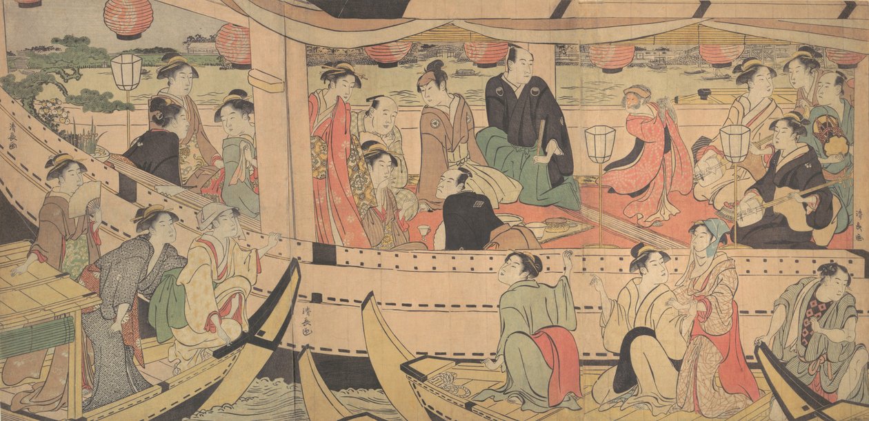 墨田河假日，1788-90。 作者 永永鸟居