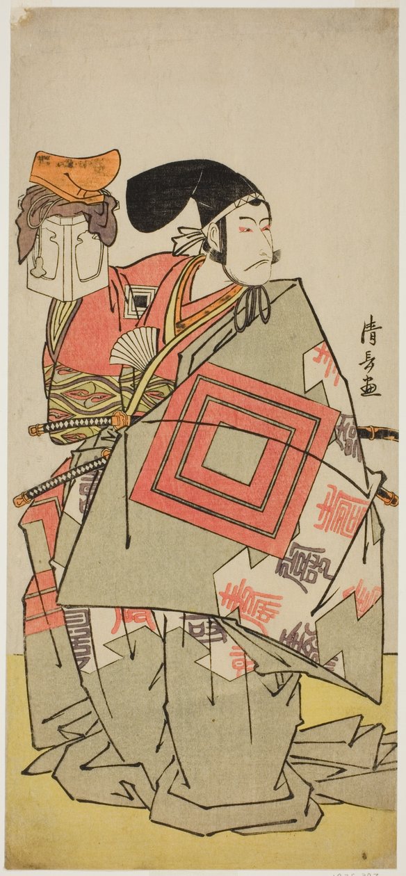 1778 年 11 月在森田剧场上演的话剧《伊达锦翠之汤》中饰演南本义江的演员市川团十郎五世（？） 作者 永永鸟居
