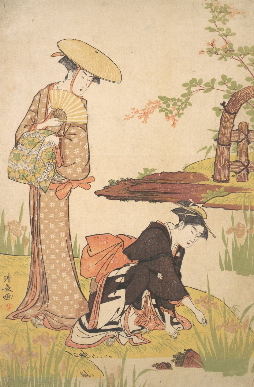 鸢尾花园，约1784年。 作者 永永鸟居
