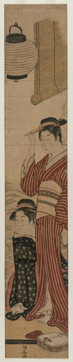 阳台上的两个艺妓 作者 永永鸟居