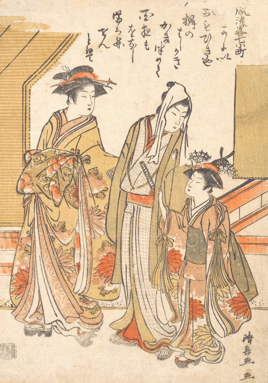 参观小町，约1779年。 作者 永永鸟居