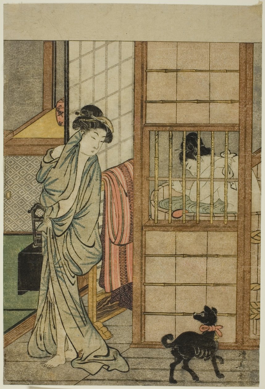 浴后女子，选自 "美女比较（Irokurabe enpu sugata）" 作者 永永鸟居