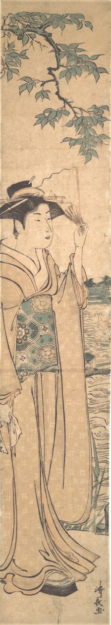 隅田河畔的持扇女子。 作者 永永鸟居