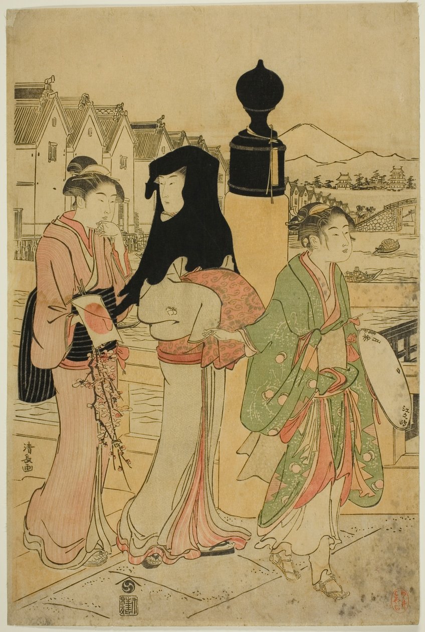 穿越日本桥的妇女 作者 永永鸟居
