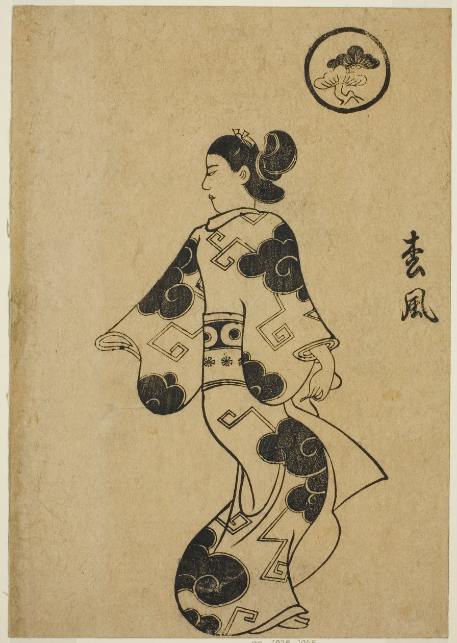 松风，选自 "歌妓专辑（Keisei ehon）" 作者 鸟居清信一世