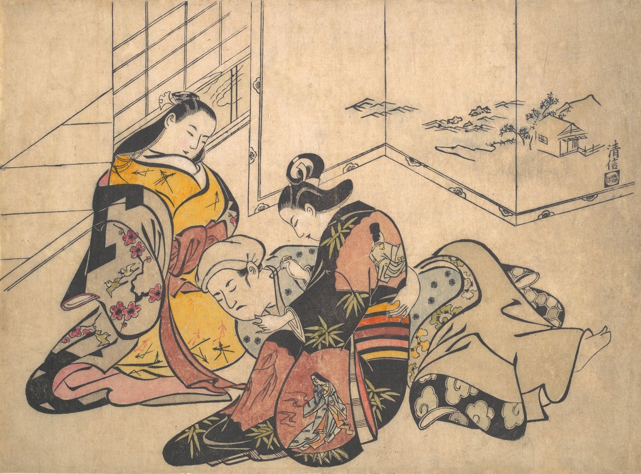 印刷品，1703年。 作者 鸟居清信一世