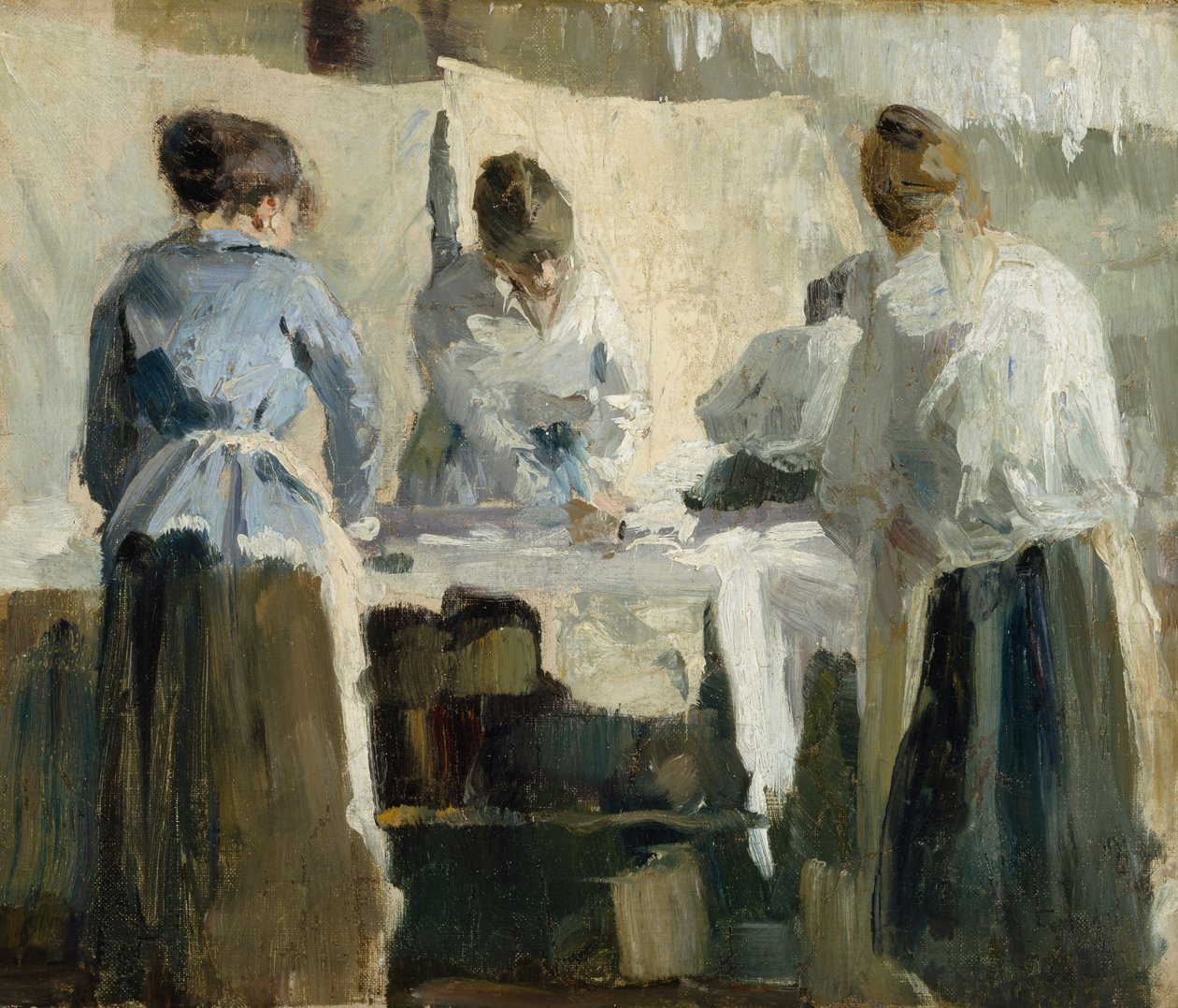 法国妇女在熨烫，1889年。 作者 托尔斯滕·瓦萨斯特耶纳