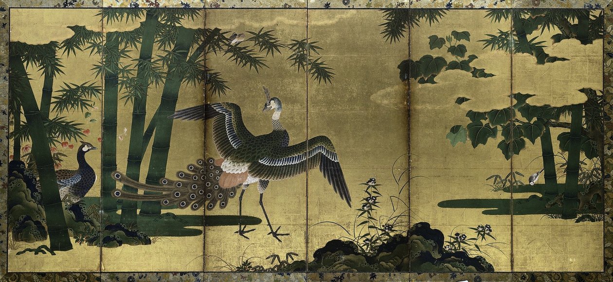 孔雀和竹子，摄于1500年代后期。 作者 土佐三好