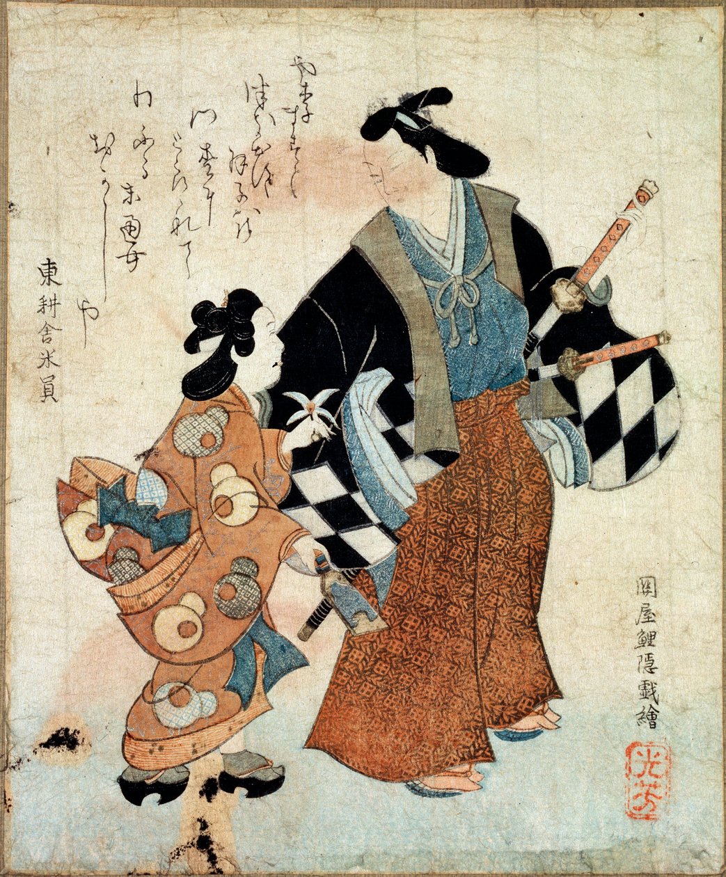 18世纪元旦的年轻夫妇 作者 土佐三好
