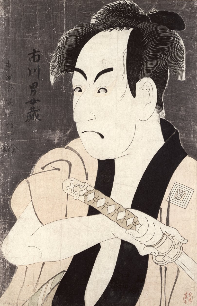 演员Ichikawa Omezu扮演仆人Yakko Ippei，1794（彩色木版画） 作者 Toshusai Sharaku