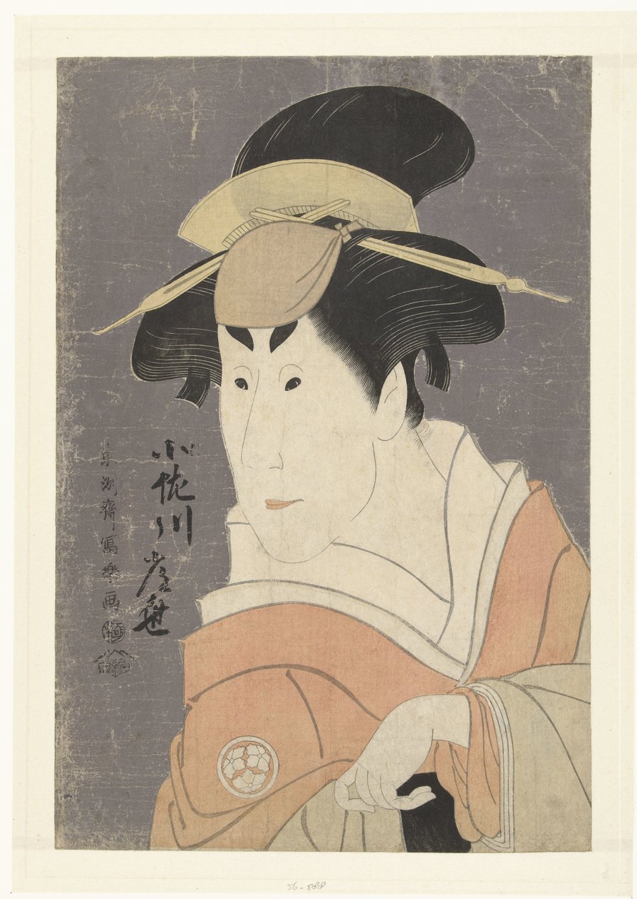 大泽恒洋二世半身像。
大泽恒代（物品上的标题） 作者 Toshusai Sharaku