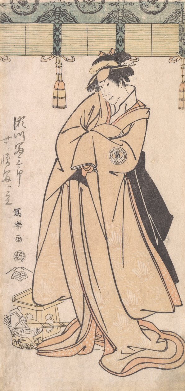演员濑川富三郎二世饰演大户人家的女仆若草，实际上是韩国仁亲王，......，1794-1775。 作者 Toshusai Sharaku