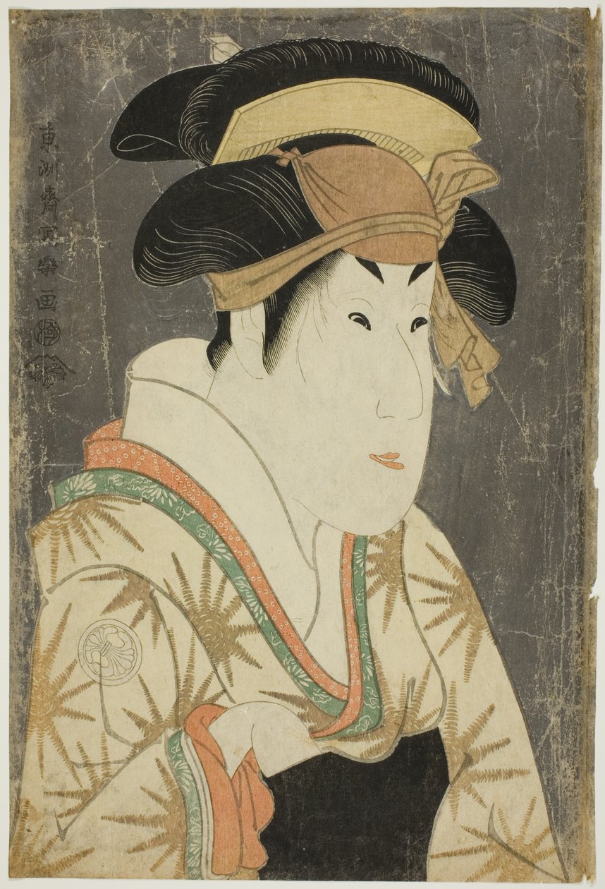 饰演田边文藏之妻 Oshizu 的演员 Segawa Kikunojo III 作者 Toshusai Sharaku