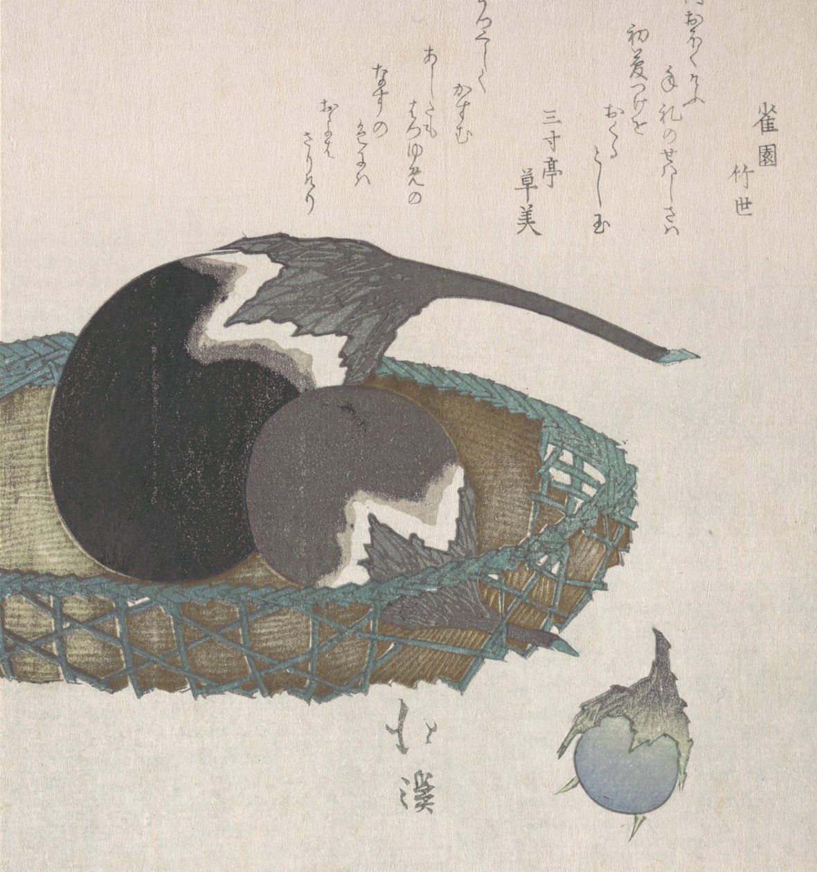 篮子里的茄子，19世纪。 作者 东东屋北海