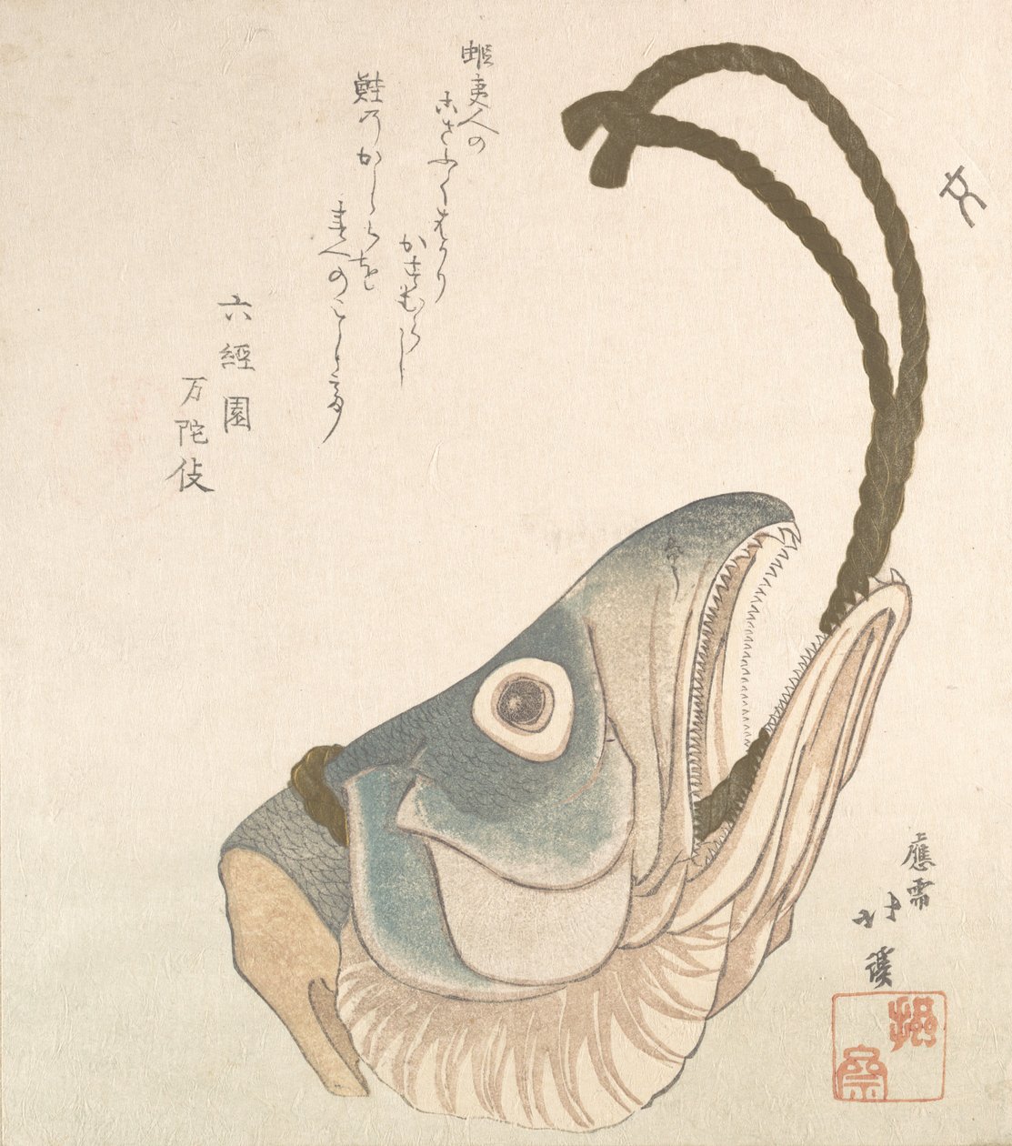鲑鱼的头，约1820年。 作者 东东屋北海