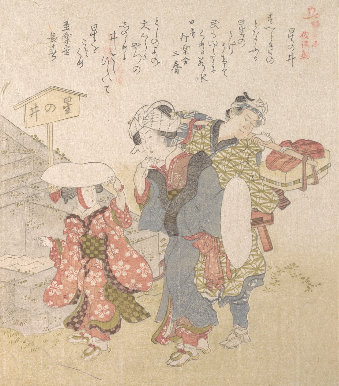 镰仓的历史：星野井的游客，19世纪。 作者 东东屋北海