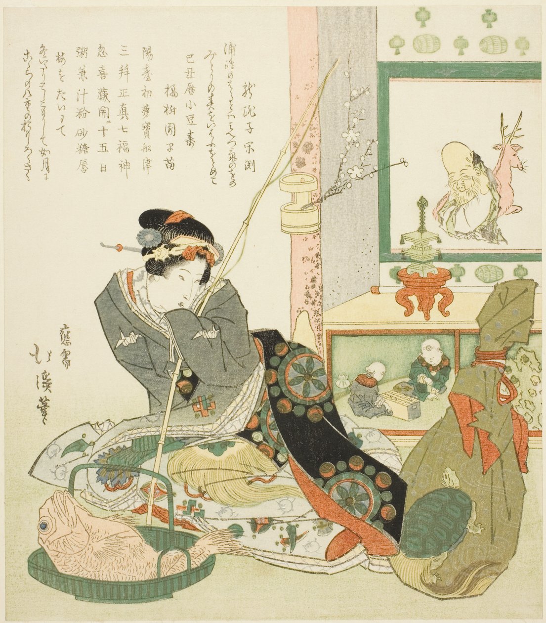坐在 Tokonoma 凹室旁的女士 作者 东东屋北海
