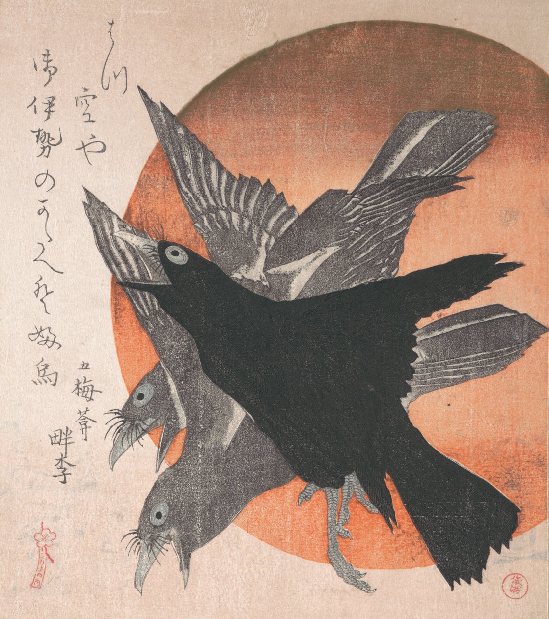 三只乌鸦对抗旭日》，出自《三张米平之地》系列，......，1810年代中期。 作者 东东屋北海