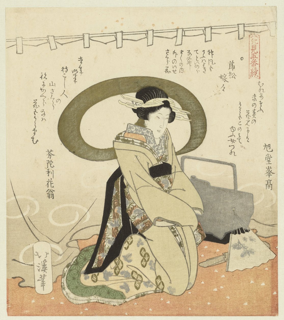 野餐中的女子
赏花连环画（系列标题）
Hanami gobantsuzuki（物体上的系列标题） 作者 东东屋北海