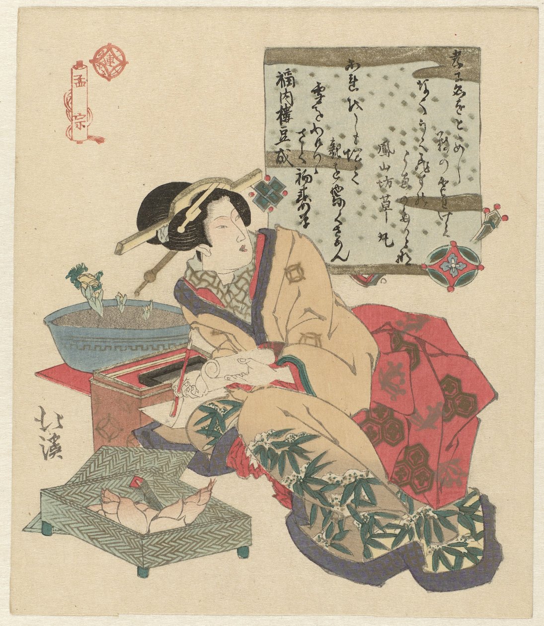 妇女写信
莫索 作者 东东屋北海