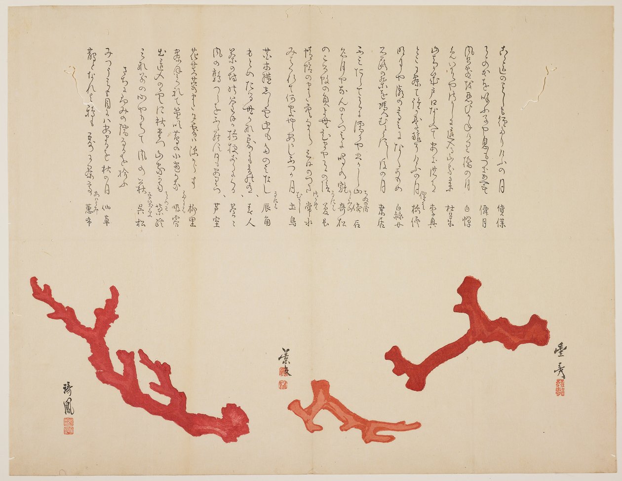 （珊瑚的三个分支），c。 1818年至1829年 作者 丰彦