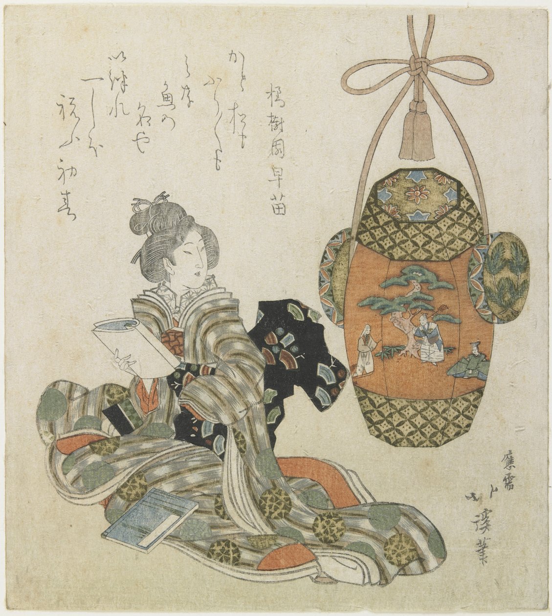 （女人读书），19世纪初 作者 丰田福建