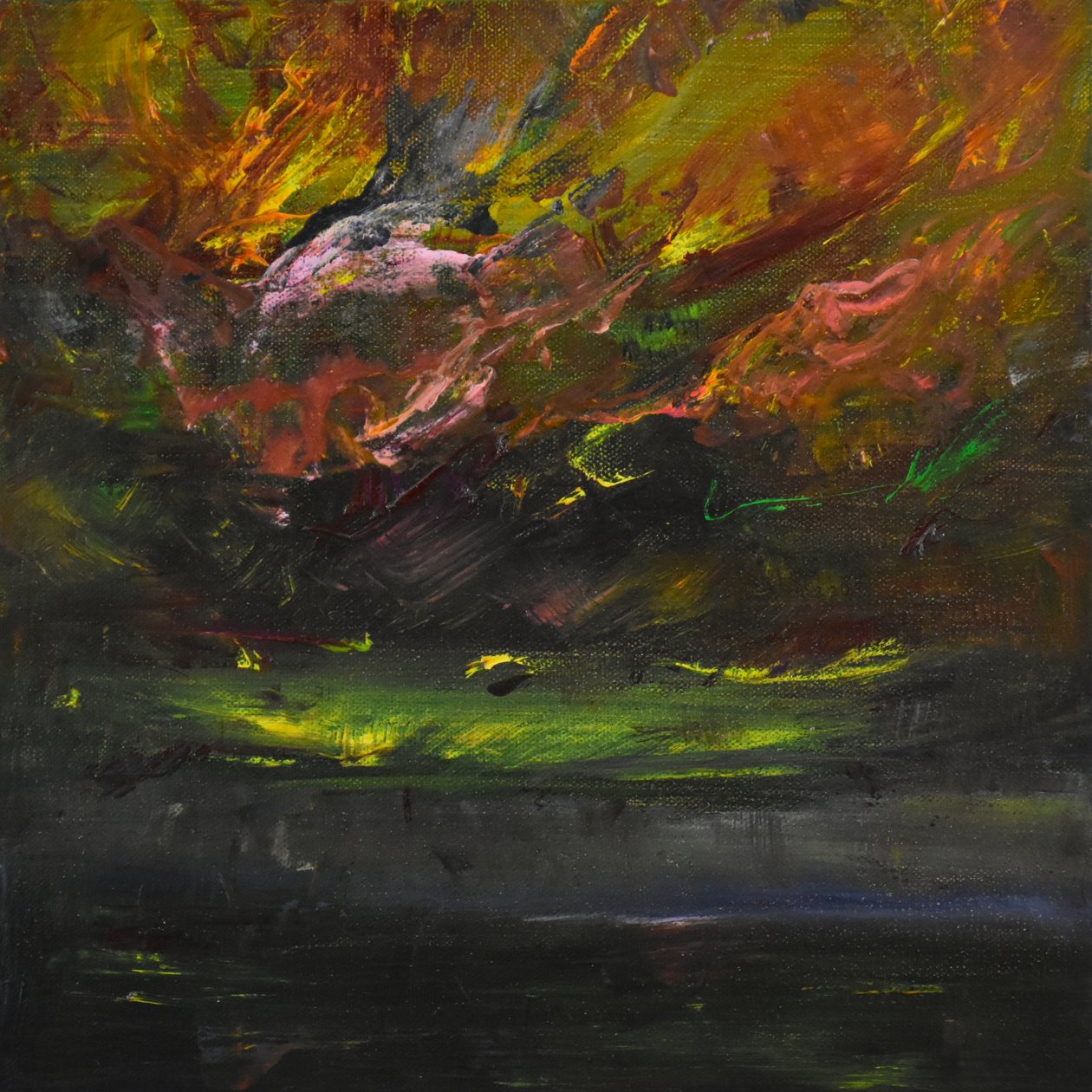 愤怒的天空》，2017 年（布面油画） 作者 特蕾西·兰布罗斯