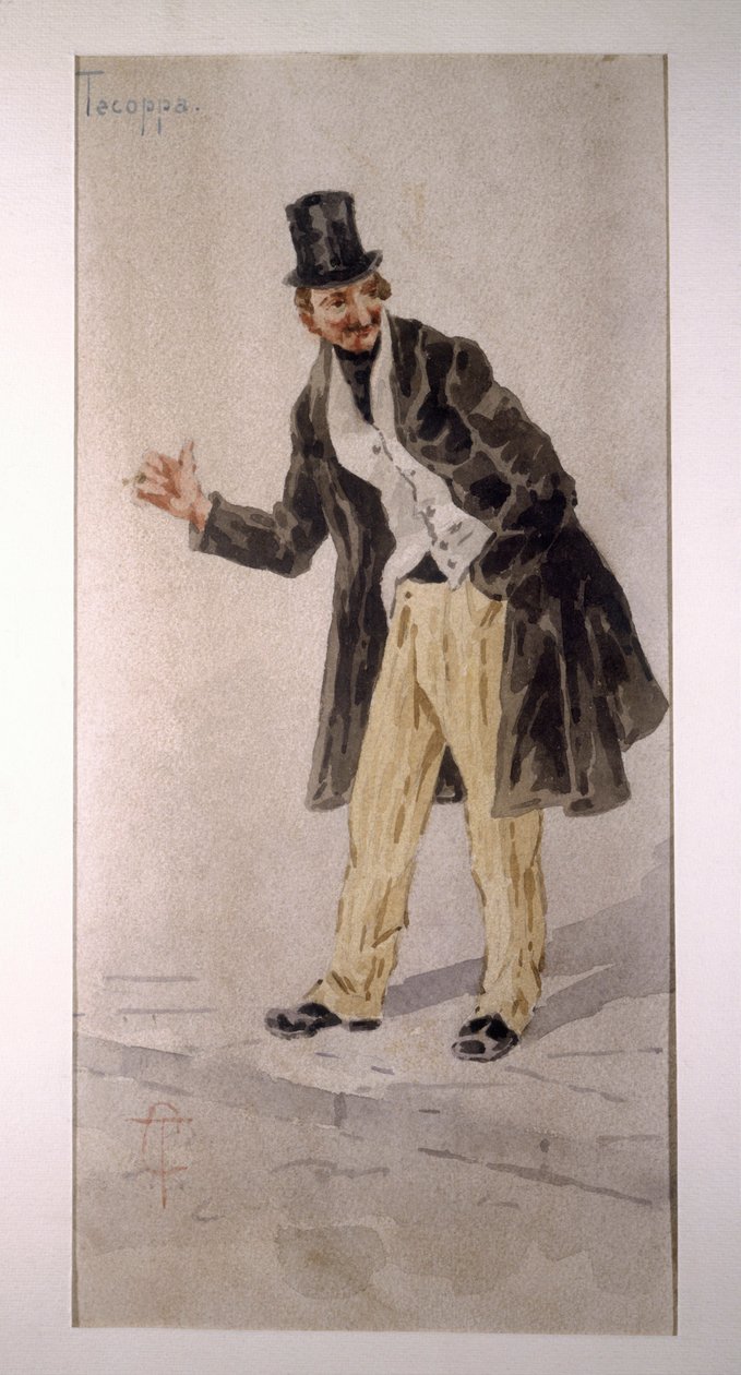 Tecoppacreated by Milanese actor Edoardo Ferravilla in 1874, watercolor by Tranquillo Cremona. 作者 克雷莫纳镇