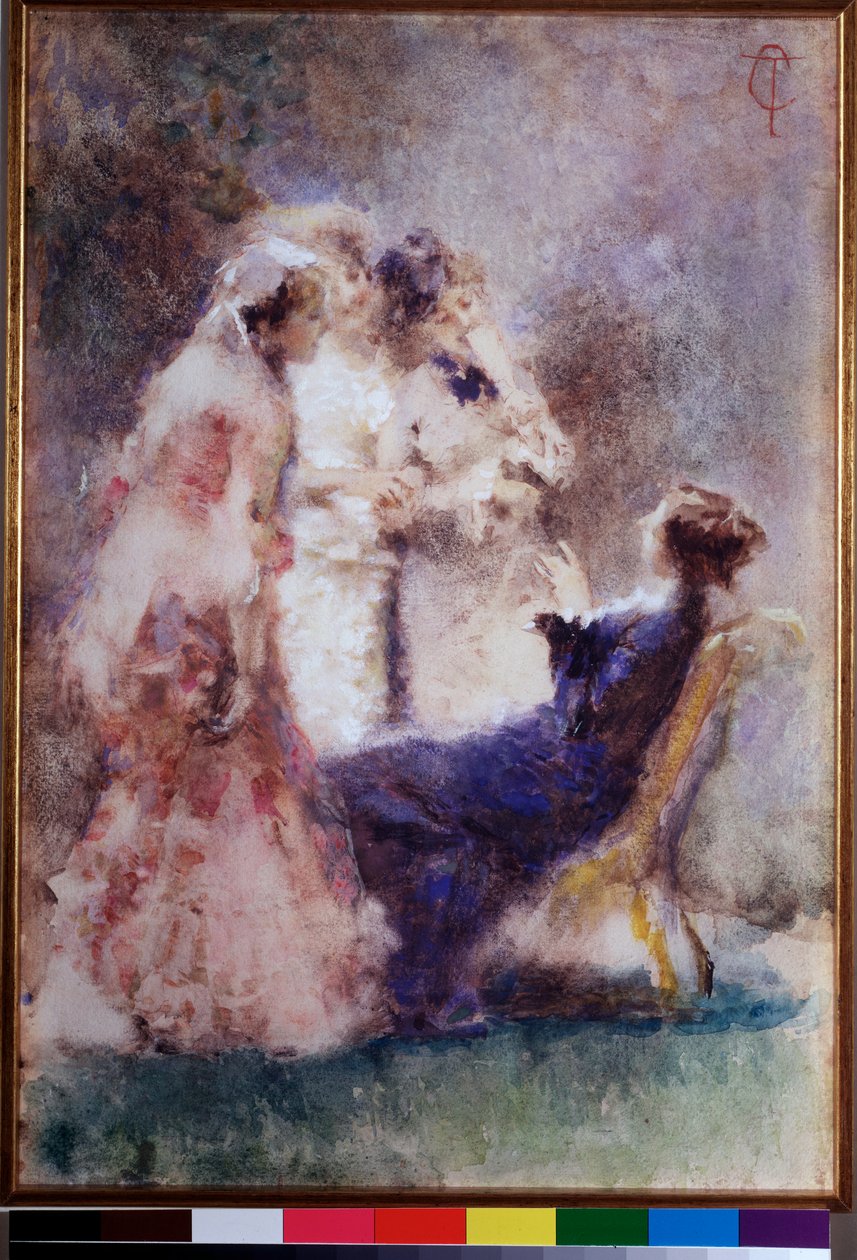 上流社会 (High-life or The great life) 花园中上流社会的年轻优雅 - 绘画 Tranquillo Cremona (1837-1878) (scapigliatura) Milan, Galleria d
