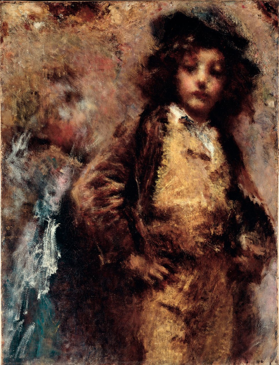 一个看起来像花花公子的年轻男子的可怜但美丽的肖像。 Tranquillo Cremona (1837-1878) 的画作，Genes, Nervi, Galleria by Arte Moderna 作者 克雷莫纳镇