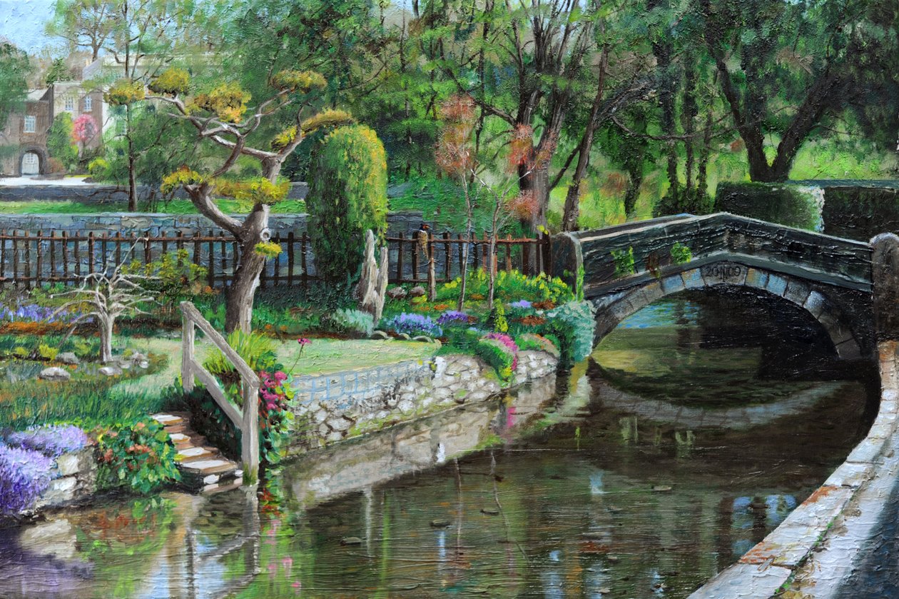 桥和花园，贝克韦尔，德比郡，2009年 作者 特雷弗·尼尔