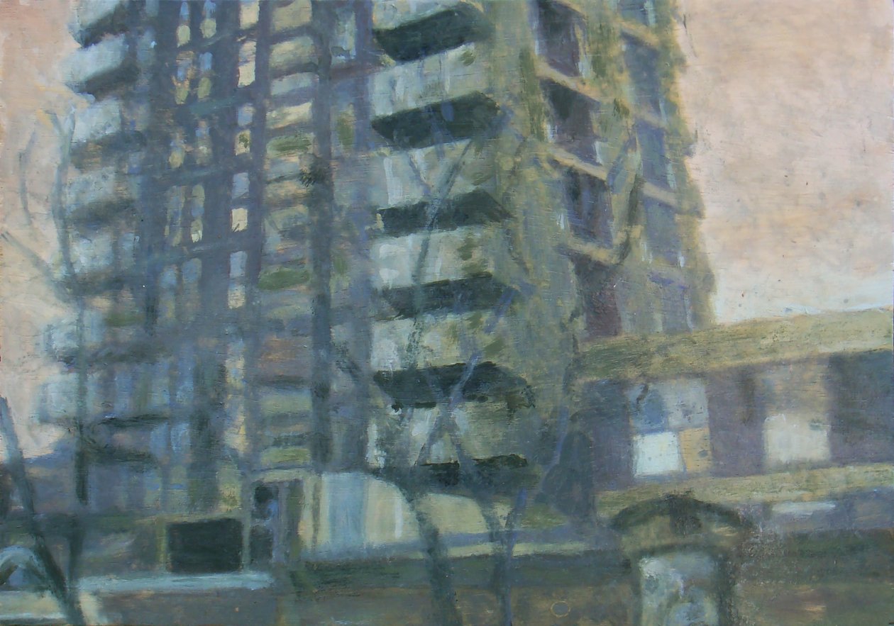 居住的地方 19，2011 年（胶合板上的油画） 作者 特雷弗·伯吉斯