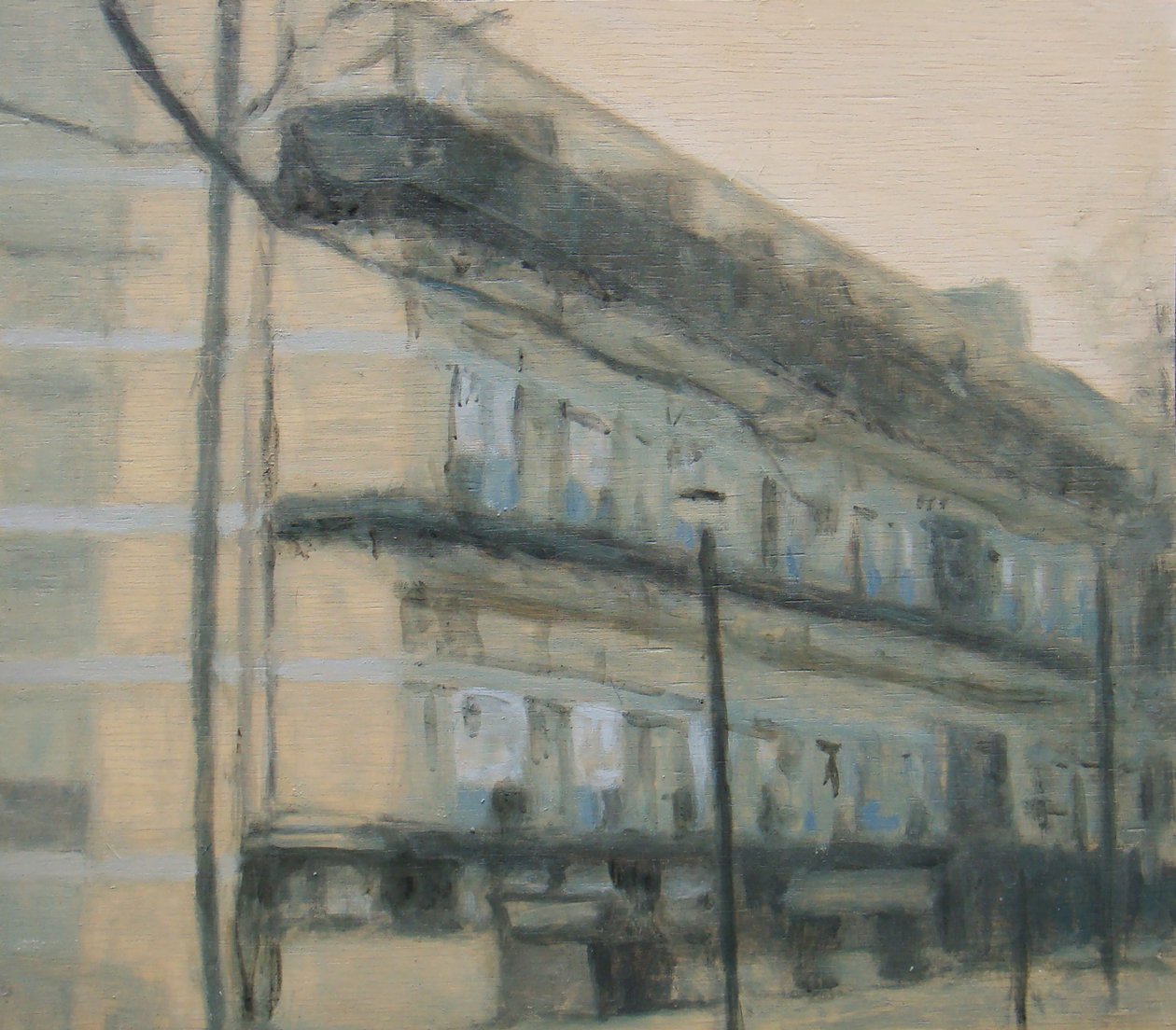 居住的地方 27，2012 年（胶合板上的油画） 作者 特雷弗·伯吉斯