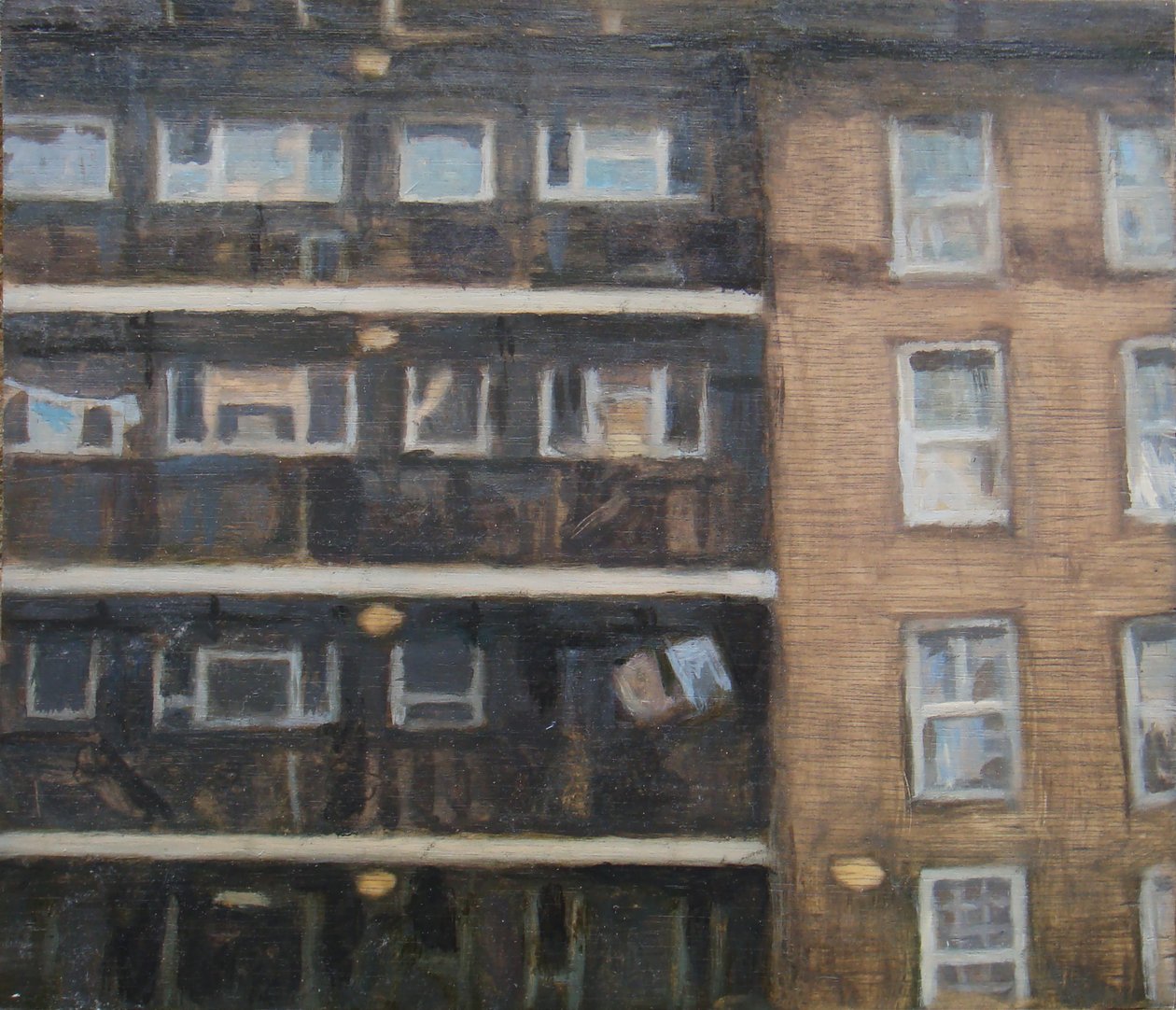 生活的地方 28，2012 年（胶合板上的油画） 作者 特雷弗·伯吉斯