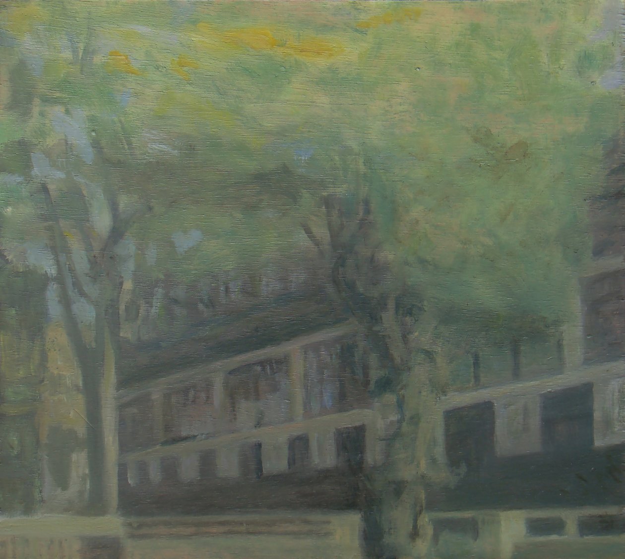 生活的地方 3，2010 年（胶合板上的油画） 作者 特雷弗·伯吉斯