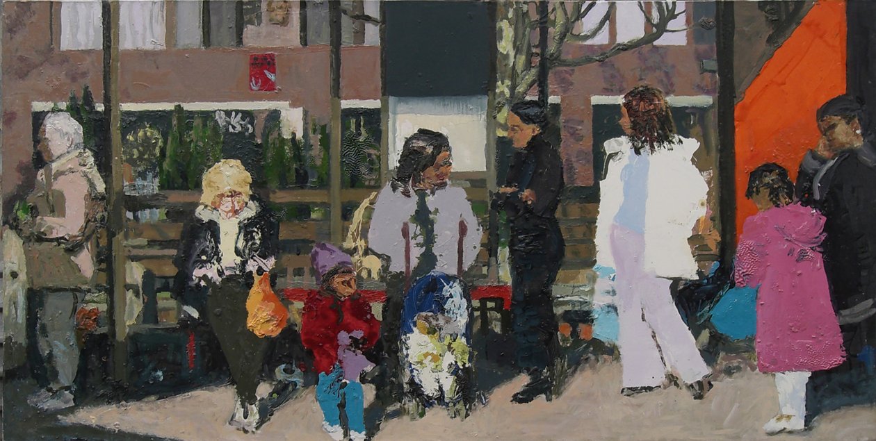 巴士站，2003 年（布面油画） 作者 特雷弗·伯吉斯