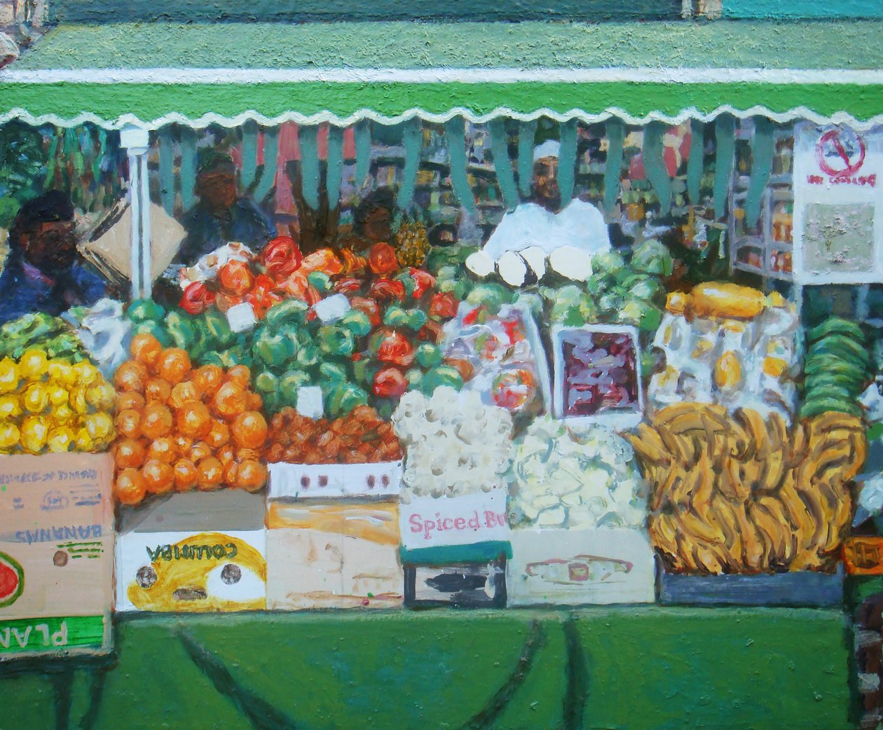 杂货（伦敦德普福德），2011 年（木板油画） 作者 特雷弗·伯吉斯