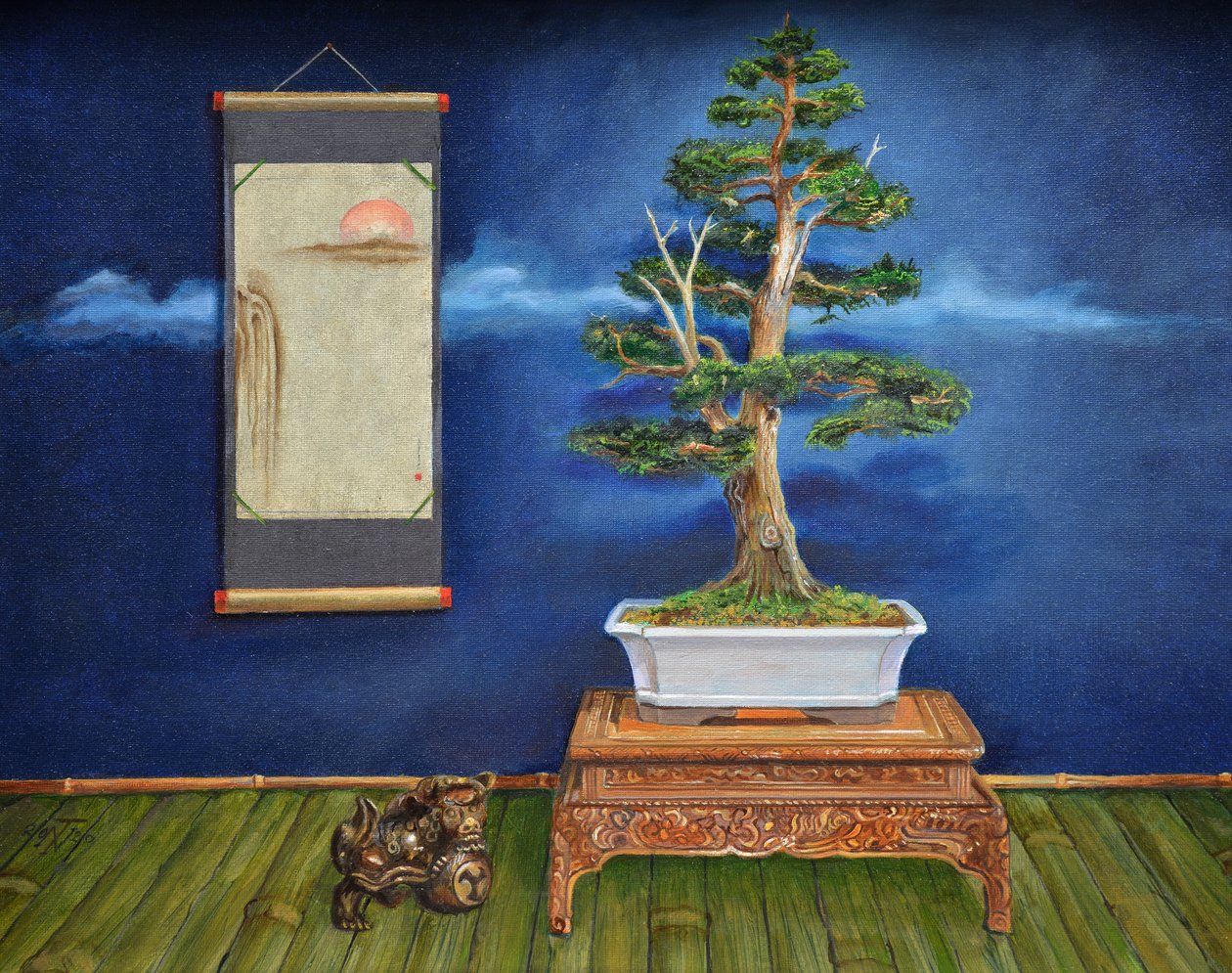 盆景，2020（布面油画） 作者 特雷弗·尼尔