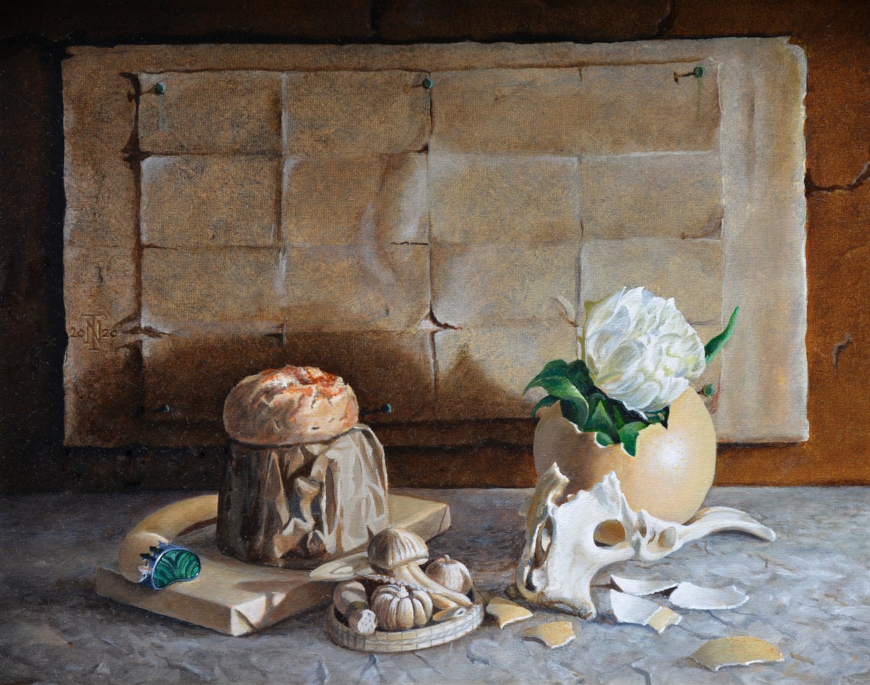 鸵鸟蛋，2020年（布面油画） 作者 特雷弗·尼尔