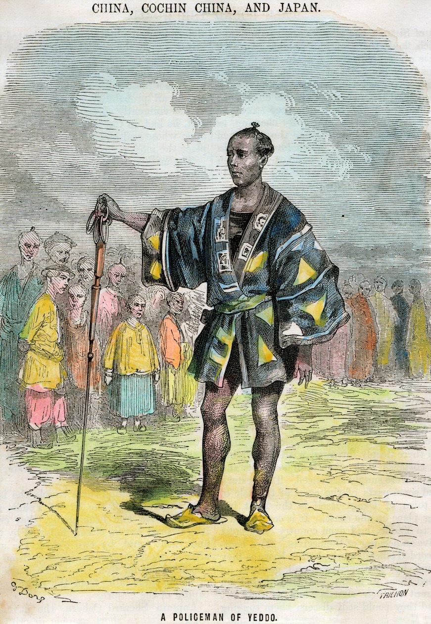 日本江户义都的警察，大约在1880年 作者 特里雄