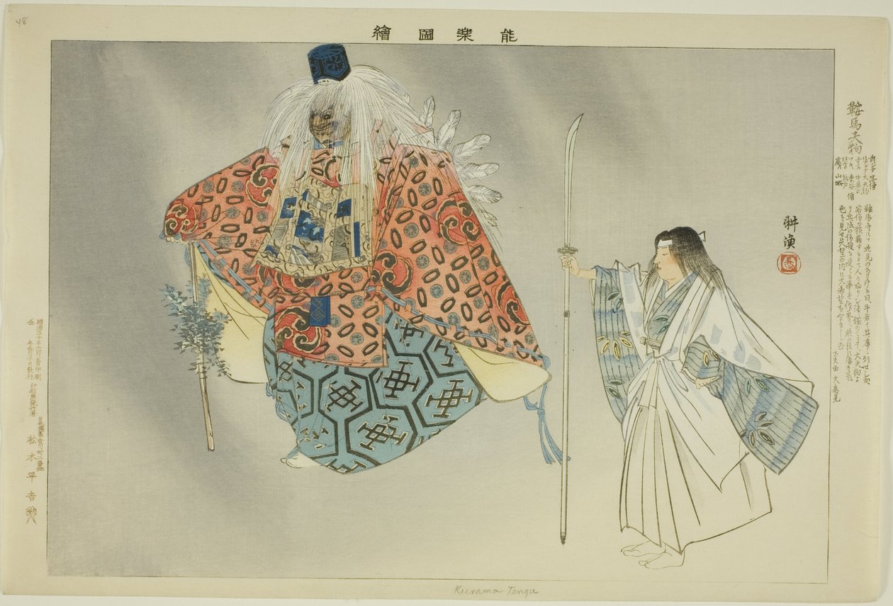 鞍马天狗，选自 "没有表演的照片（Nogaku Zue）"系列 作者 月冈工业