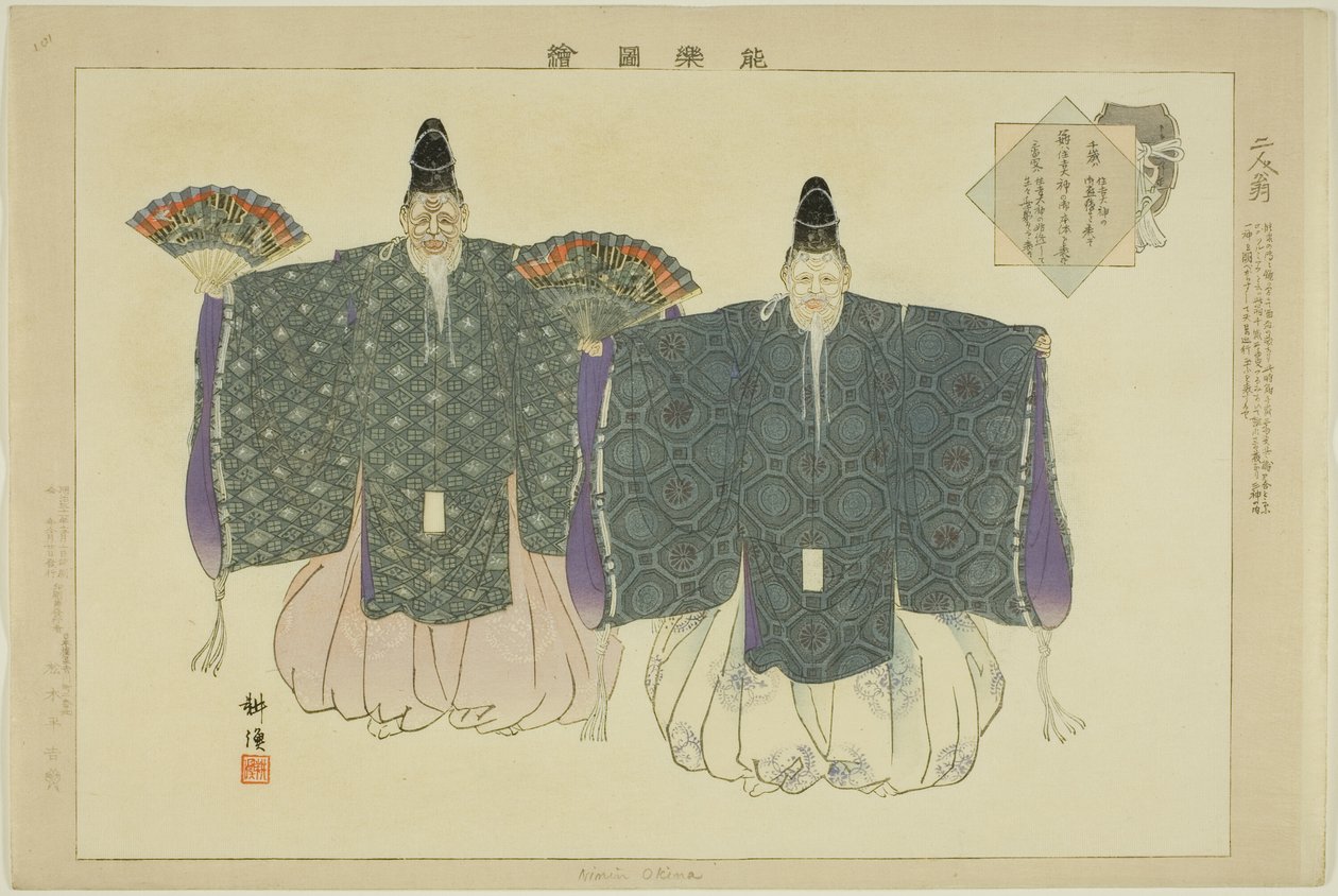 Nimin Okina，选自 "没有表演的照片（Nogaku Zue）"系列 作者 月冈工业