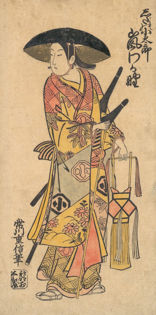 1695-1769年，演员岚大藤八在一个不知名的角色中。 作者 常川重信