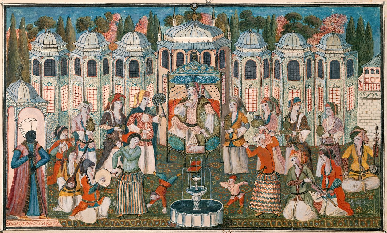 法国驻华大使吉拉尔丹（Wame＆gouache on paper）出席了Valide Sultana盛宴 作者 土耳其语学校