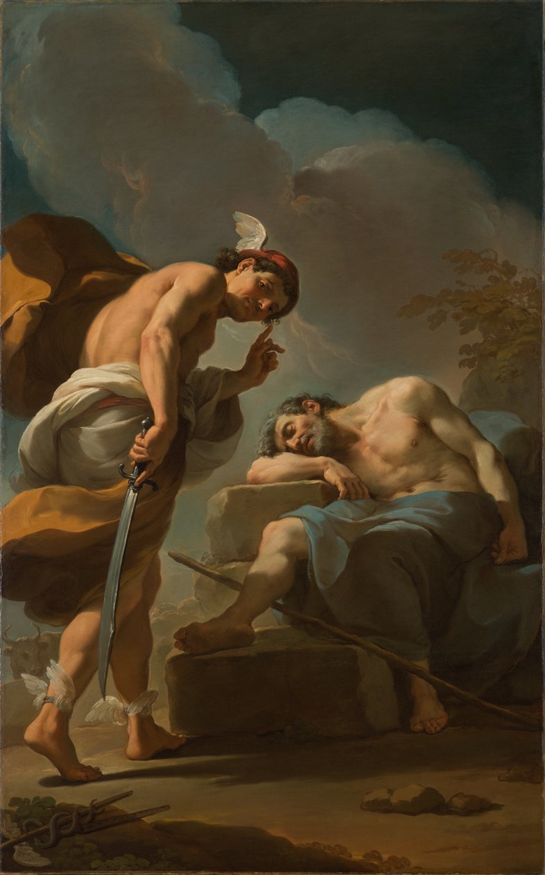水星即将斩首阿格斯，1770-1775 作者 乌巴尔多·甘多尔菲