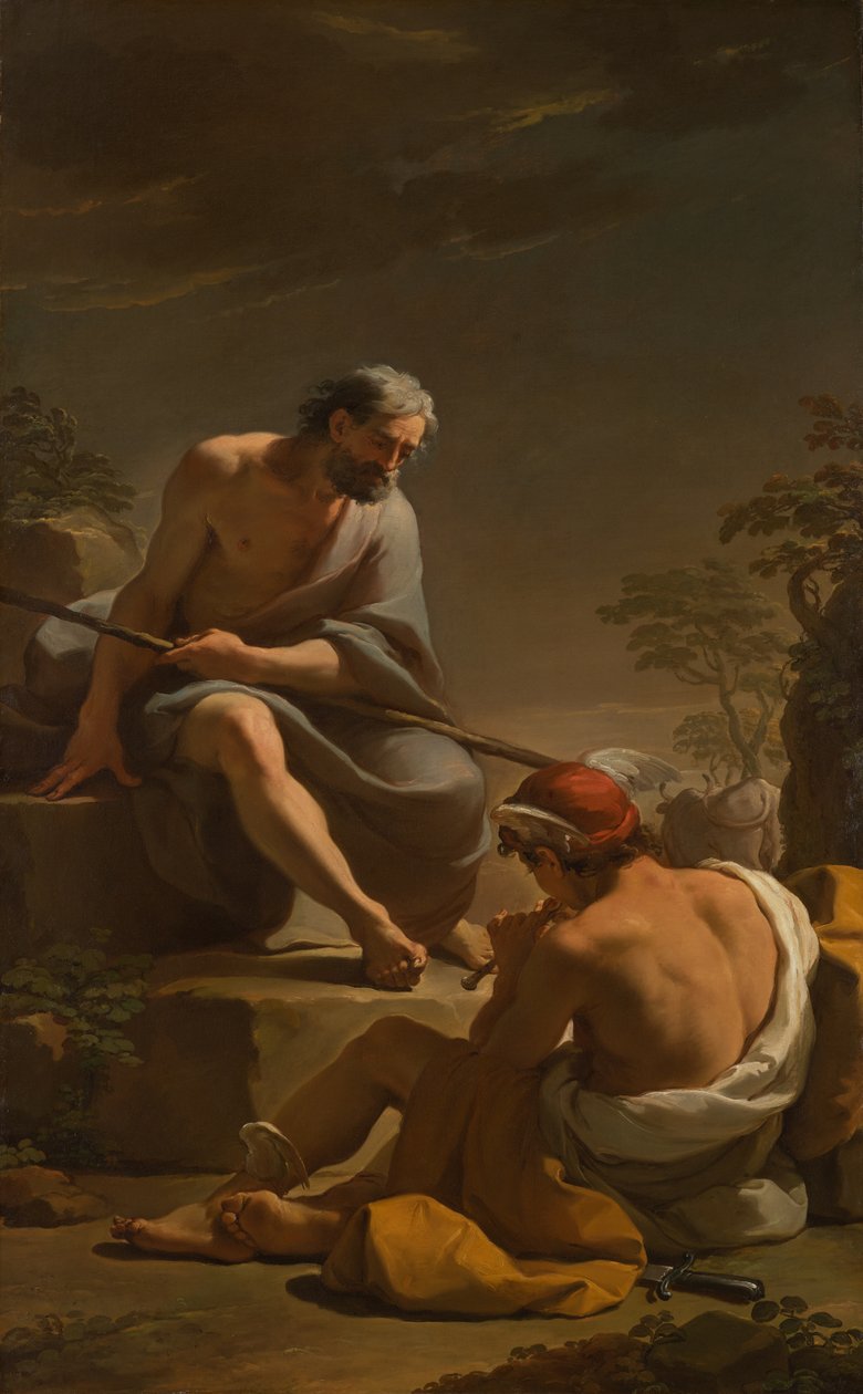 Mercury Lulling Argus to sleep，c.1770-1775 作者 乌巴尔多·甘多尔菲