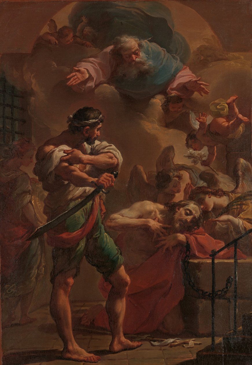 施洗者圣约翰的死刑1770年。 作者 乌巴尔多·甘多尔菲