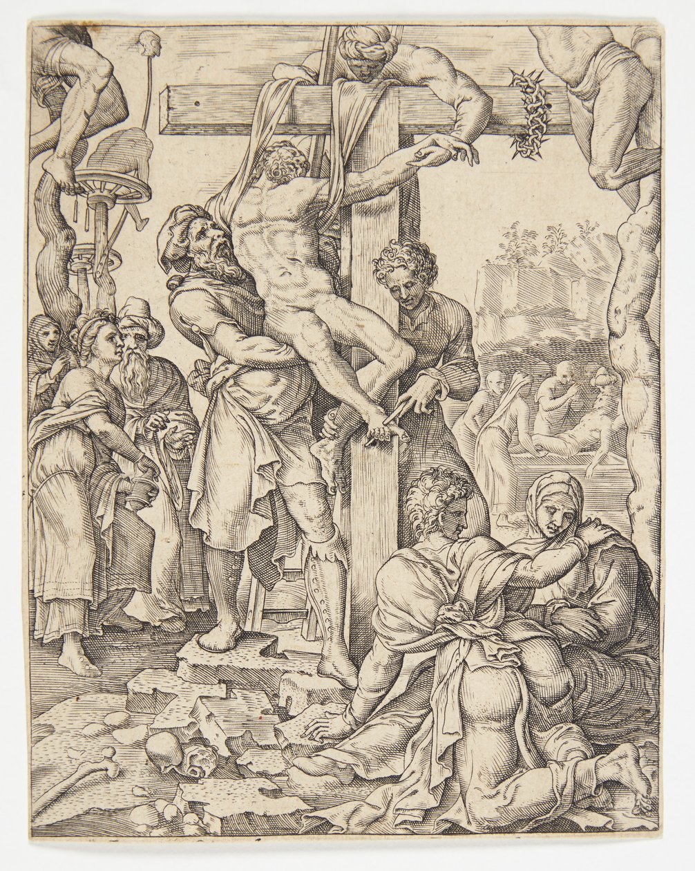 从十字架上走下来 作者 Ubekendt 在 Dirck Volckertsz 之后。 Coornhert 在 Maarten van Heemskerck 之后