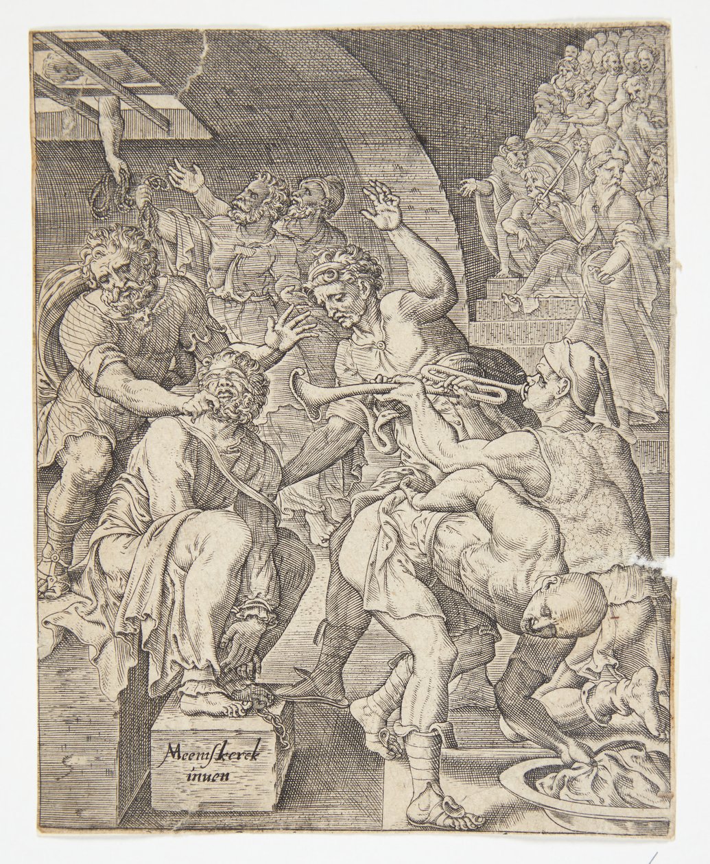 对基督的嘲弄 作者 Ubekendt 在 Dirck Volckertsz 之后。 Coornhert 在 Maarten van Heemskerck 之后